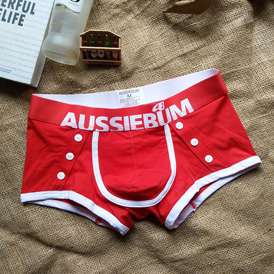 Boxer Aussiebum Hombre Blanco Rojo